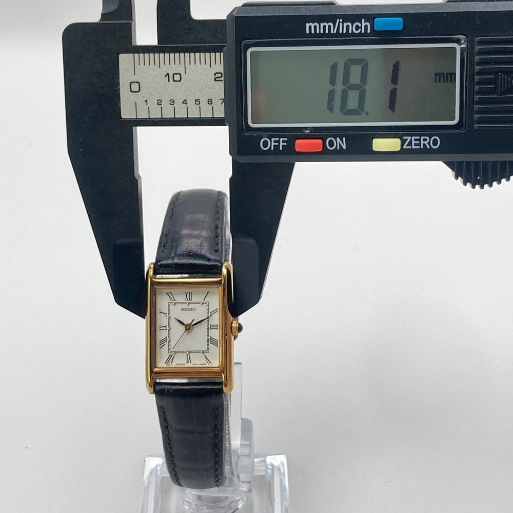 Vintage Seiko Women's Tank Watch 18mm Gold Tone 1N01-0LK0 WR New Battery 7.5" - Picture 10 of 16